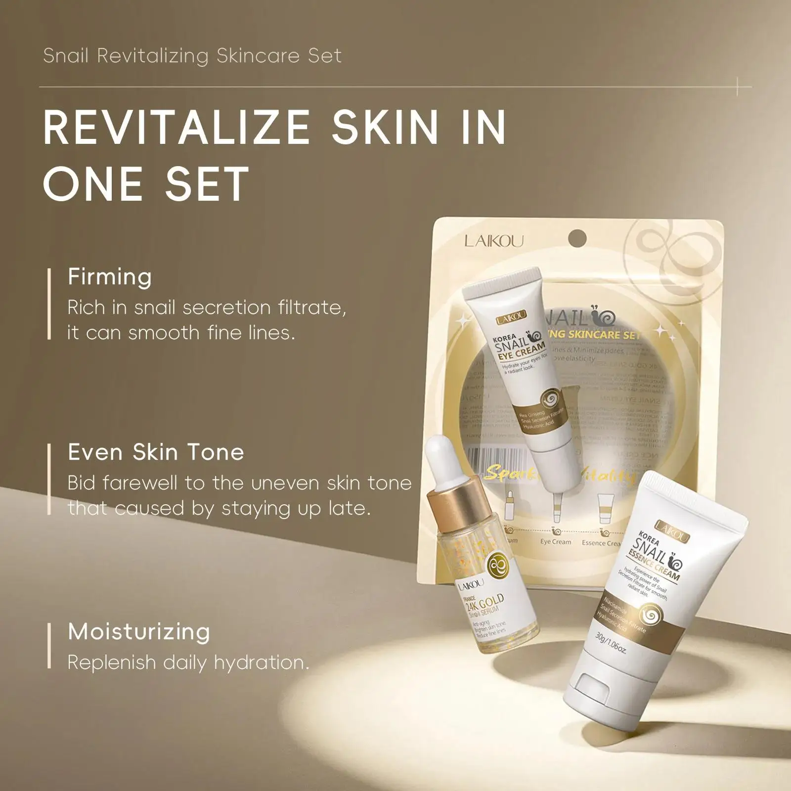 24K 골드 달팽이 리페어 세럼 아이 크림 에센스 세트 - Luxury Skincare Sets 리뷰 및 가격