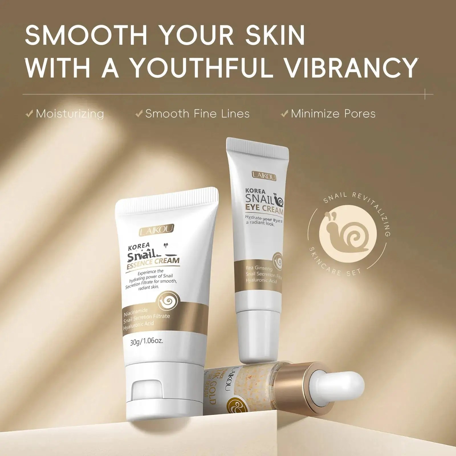 24K 골드 달팽이 리페어 세럼 아이 크림 에센스 세트 - Luxury Skincare Sets 리뷰 및 가격