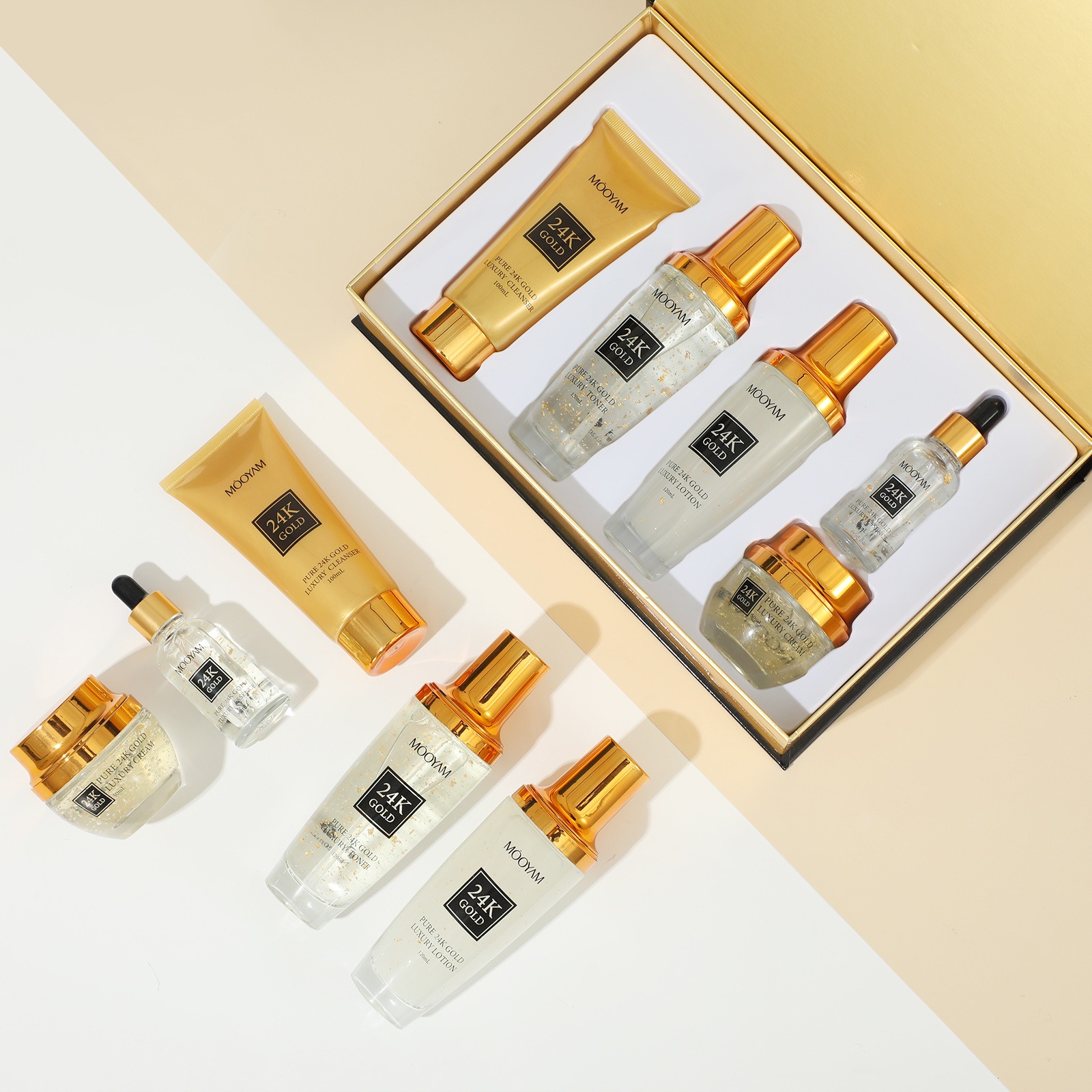 24K 골드 럭셔리 보습 안티 링클 세트 잔주름 감소  - Luxury Skincare Sets 리뷰 및 가격